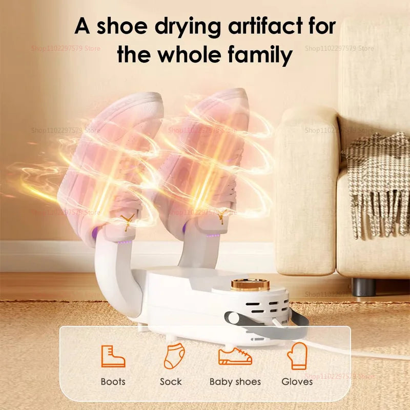 Intelligent Shoe Dryer with Adjustable Timer Fast Dry Deodorize Sterilize Household Shoe Warmer Heating Device for Boots Sneaker